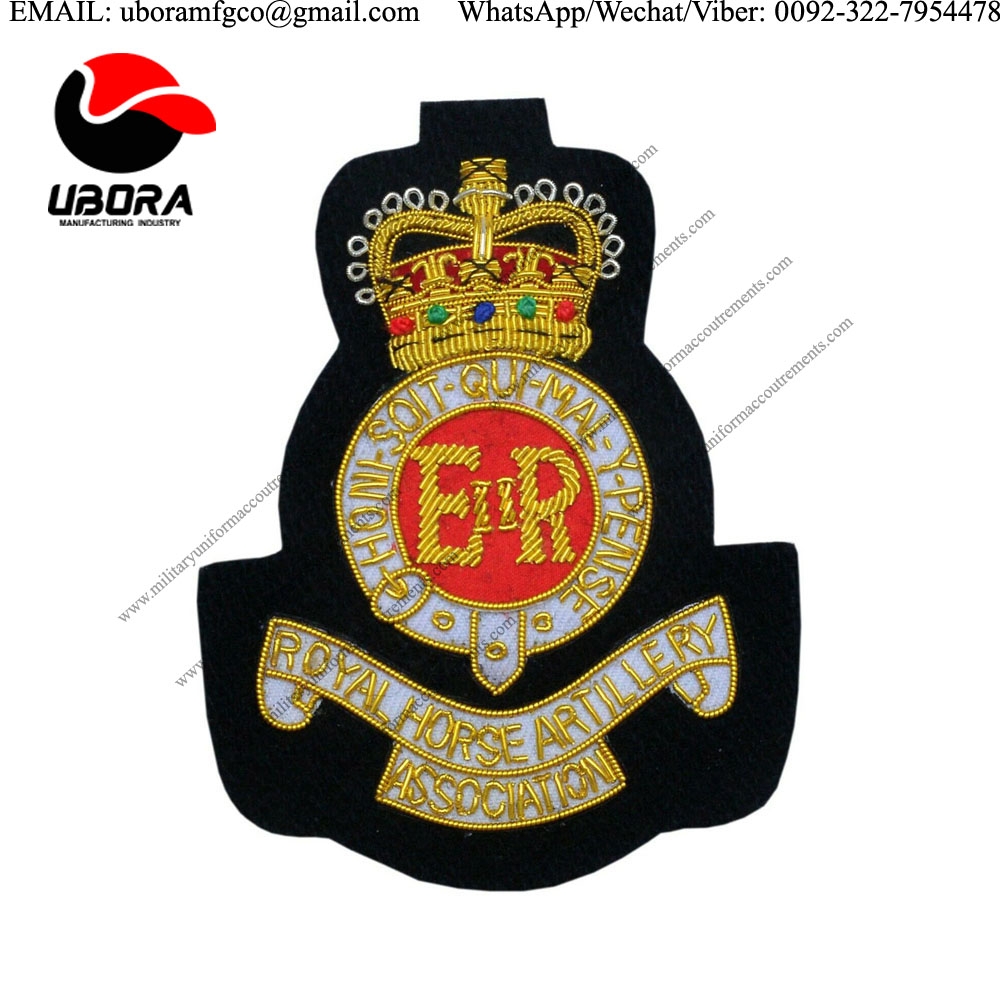 (RHA) Royal Horse Artillery Bullion Wire Hand Made Embroidery Blazer Badge high quality 